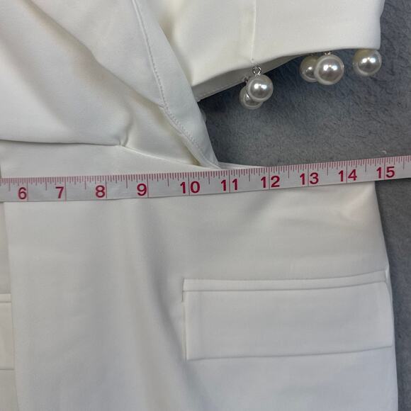 Lavish Alice Cut-Out Detail Blazer Dress With Pearl Trim White Size 8 NWT Glam - Picture 6 of 10